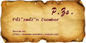 Pázmán Zsombor névjegykártya