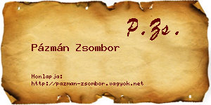 Pázmán Zsombor névjegykártya
